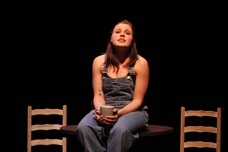 Sadie Epstein-Fine in her play To the Moon at Buddies in Bad Times, which she wrote and performed about having two moms.