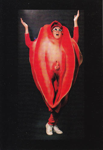 Shawna Dempsey in We’re Talkin’ Vulva, 1987. (Photo: Cyndra MacDowell)